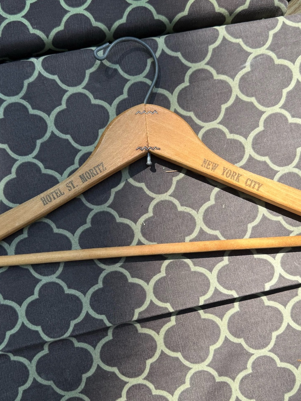 Stardust Memories: Hotel St. Moritz NYC Wooden Hanger
